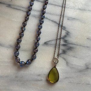 Bundle of Two Shimmery glass necklaces